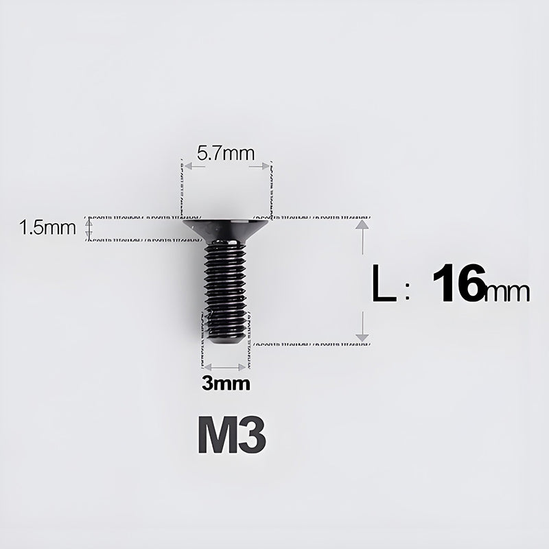 M3x6-30mm Titanium Flat Head Bolts Countersunk Ti Bolts For Road Bike