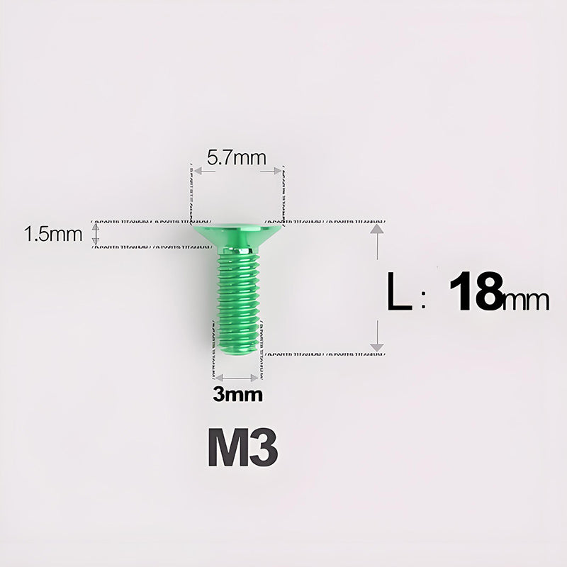 M3x6-30mm Titanium Flat Head Bolts Countersunk Ti Bolts For Road Bike