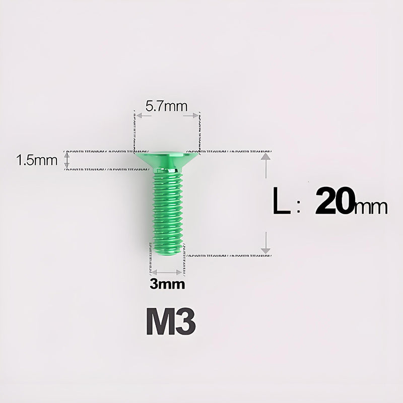 M3x6-30mm Titanium Flat Head Bolts Countersunk Ti Bolts For Road Bike