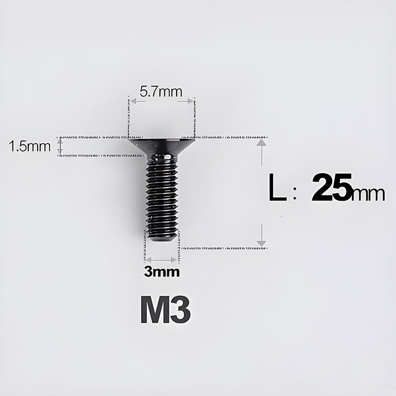 M3x6-30mm Titanium Flat Head Bolts Countersunk Ti Bolts For Road Bike