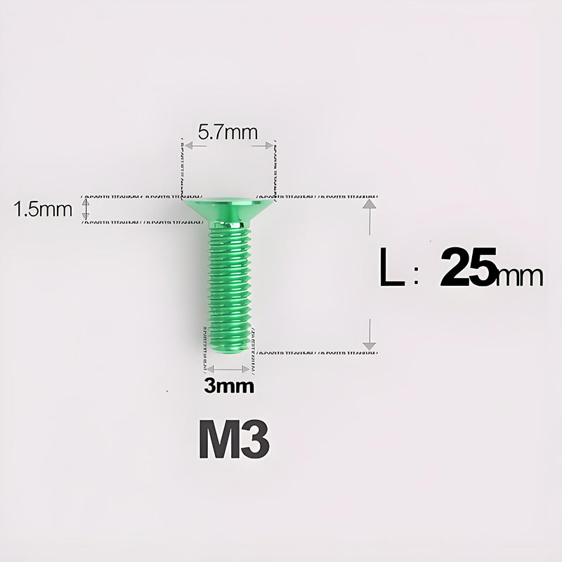 M3x6-30mm Titanium Flat Head Bolts Countersunk Ti Bolts For Road Bike
