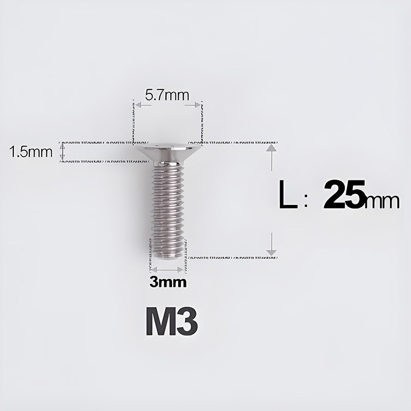 M3x6-30mm Titanium Flat Head Bolts Countersunk Ti Bolts For Road Bike
