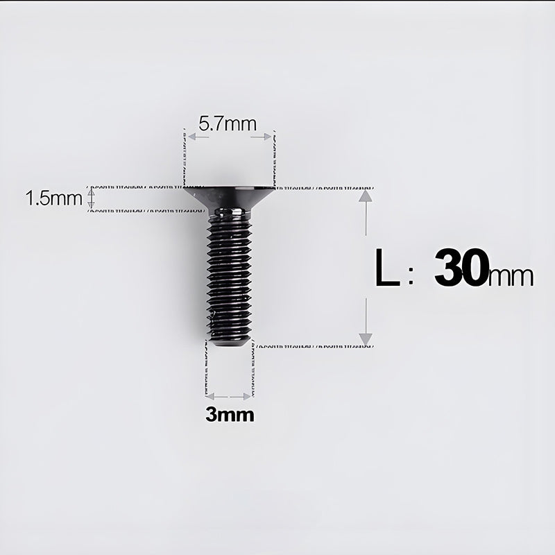 M3x6-30mm Titanium Flat Head Bolts Countersunk Ti Bolts For Road Bike