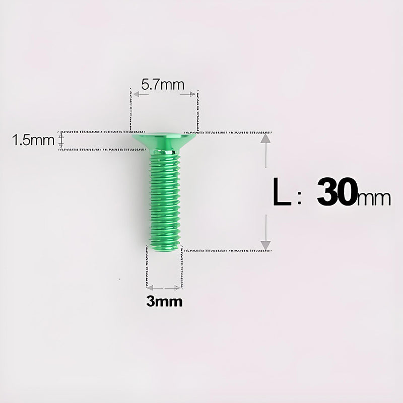 M3x6-30mm Titanium Flat Head Bolts Countersunk Ti Bolts For Road Bike