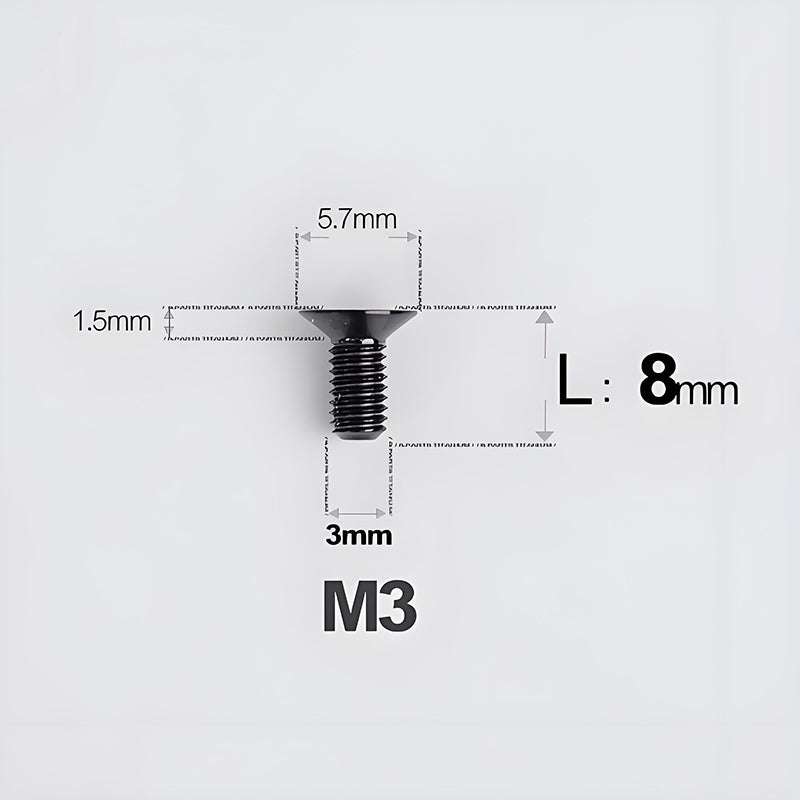 M3x6-30mm Titanium Flat Head Bolts Countersunk Ti Bolts For Road Bike