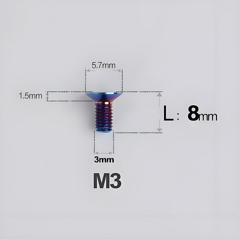 M3x6-30mm Titanium Flat Head Bolts Countersunk Ti Bolts For Road Bike