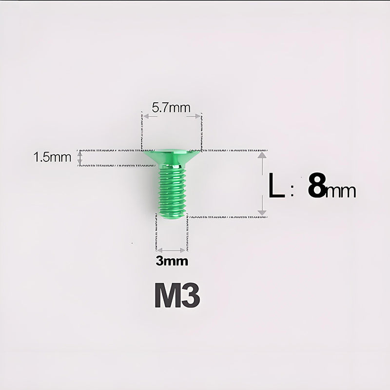 M3x6-30mm Titanium Flat Head Bolts Countersunk Ti Bolts For Road Bike