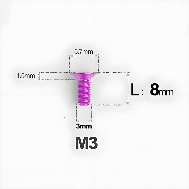 M3x6-30mm Titanium Flat Head Bolts Countersunk Ti Bolts For Road Bike