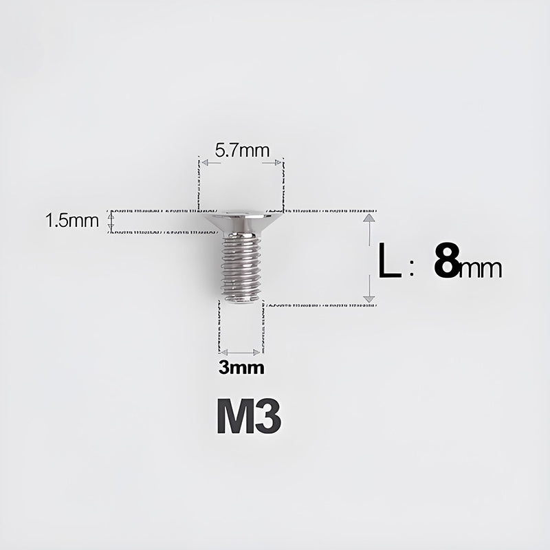 M3x6-30mm Titanium Flat Head Bolts Countersunk Ti Bolts For Road Bike