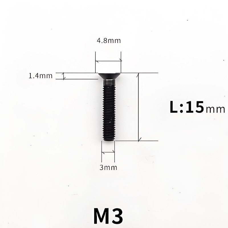 M3x6-30mm Titanium Flat Head Bolts Countersunk Ti Bolts For Road Bike