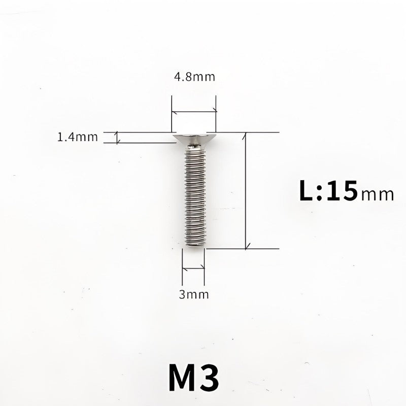 M3x6-30mm Titanium Flat Head Bolts Countersunk Ti Bolts For Road Bike