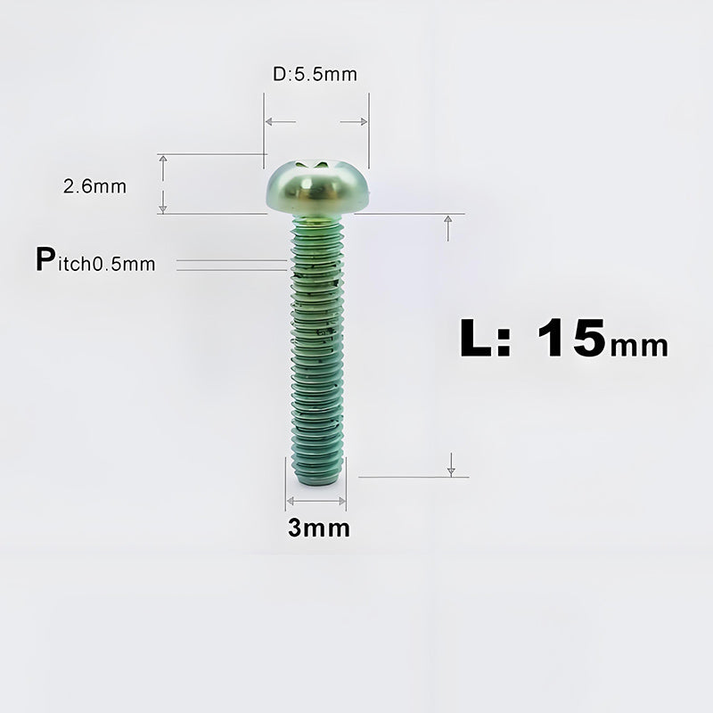 M3x15MM Button Head Cap Titanium Alloy Bolts For Bike - Green