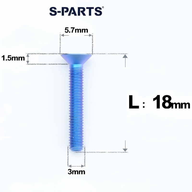 M3x6-30mm Titanium Flat Head Bolts Countersunk Ti Bolts For Road Bike
