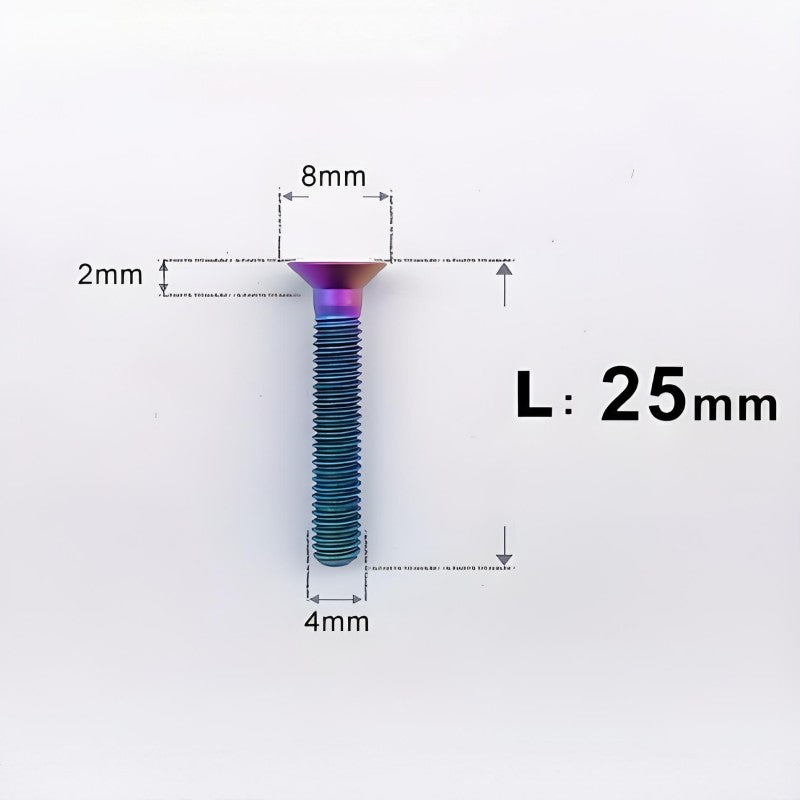 M4 L8-30mm Titanium Flat Head Bolts Countersunk Bolts For Road Bike