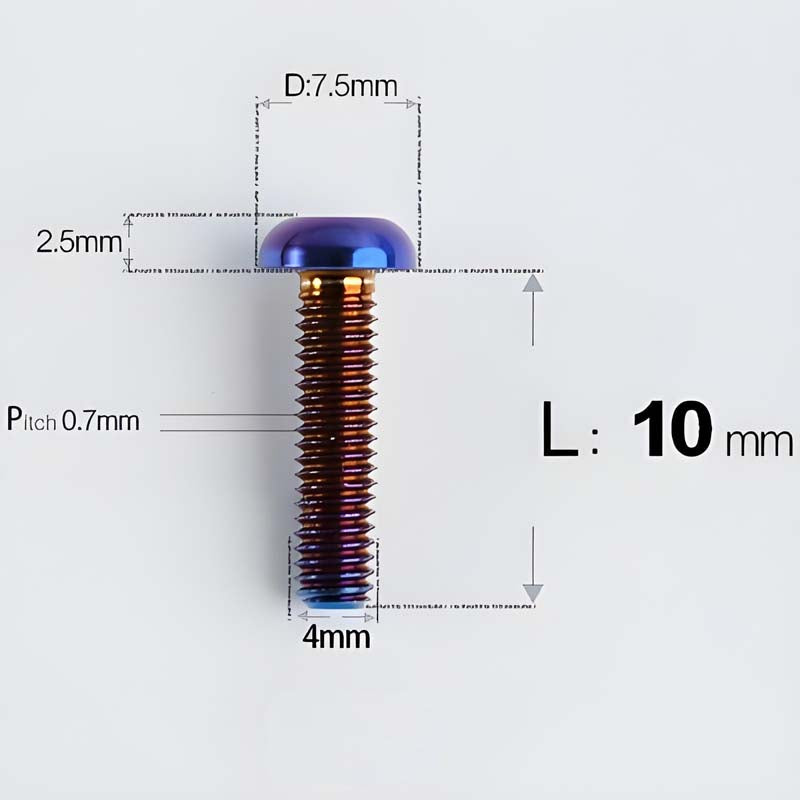 M4 X 6/8/10/12/25MM Button Head Cap Bolts Titanium Bolt For Road Bike