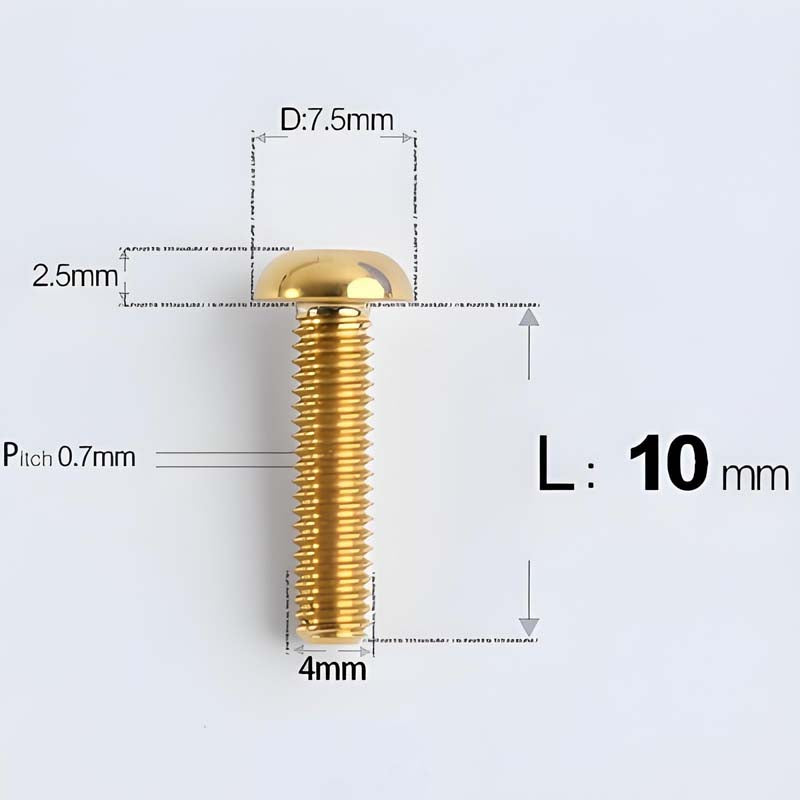 M4 X 6/8/10/12/25MM Button Head Cap Bolts Titanium Bolt For Road Bike