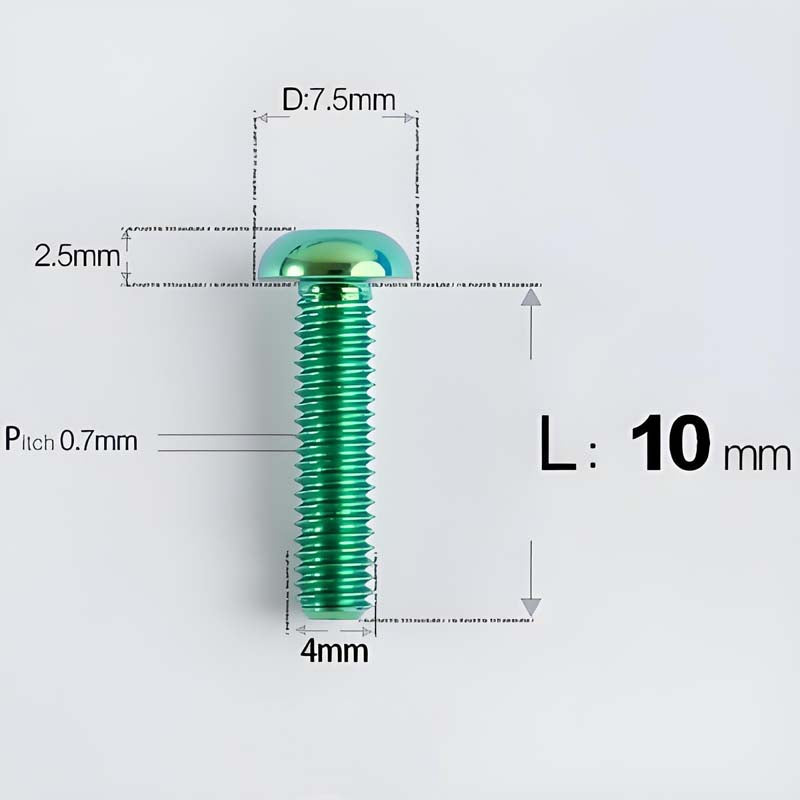 M4 X 6/8/10/12/25MM Button Head Cap Bolts Titanium Bolt For Road Bike