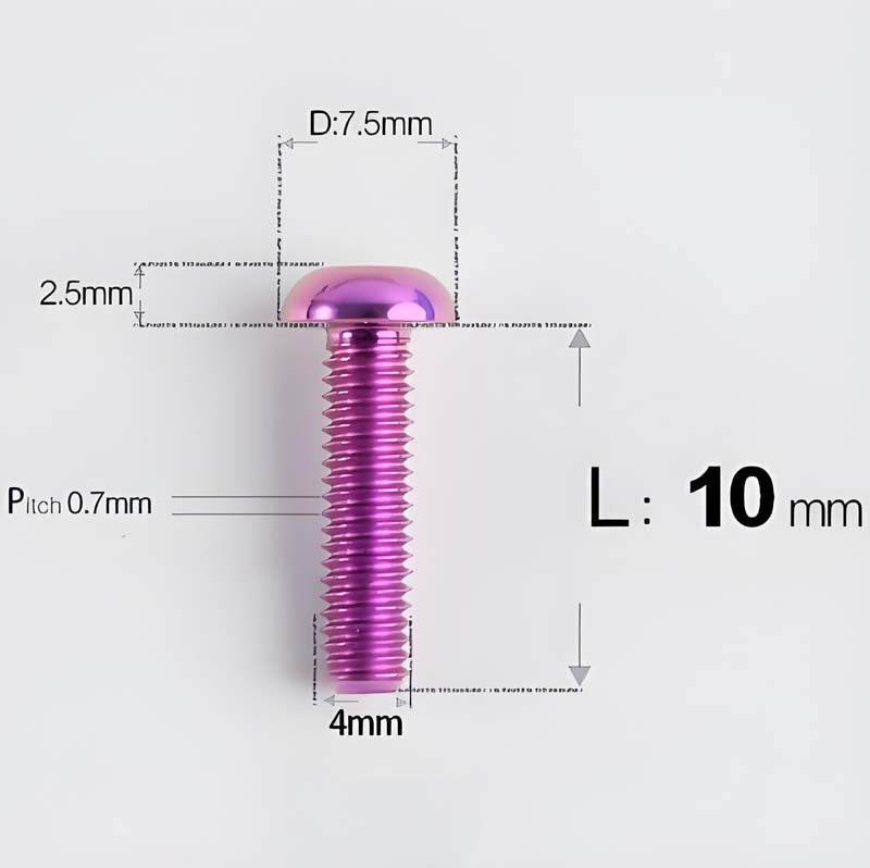 M4 X 6/8/10/12/25MM Button Head Cap Bolts Titanium Bolt For Road Bike