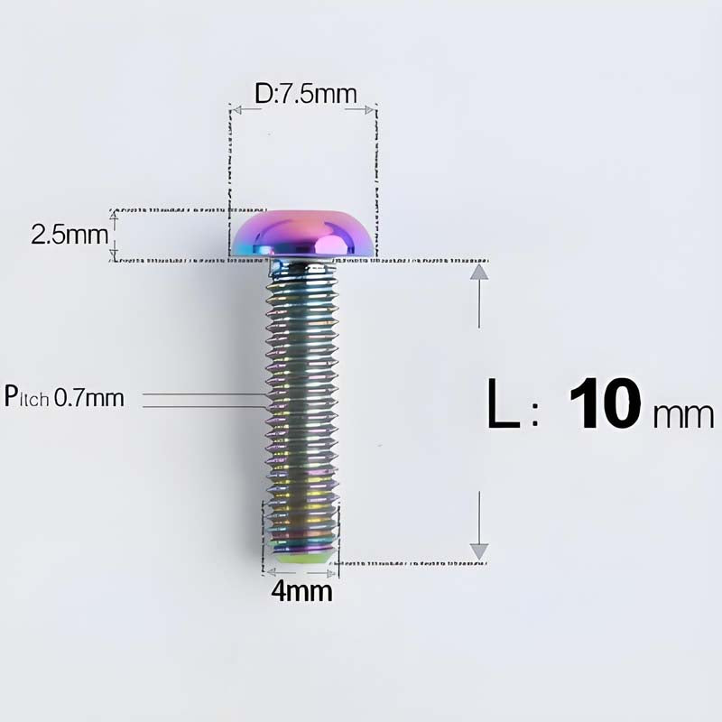 M4 X 6/8/10/12/25MM Button Head Cap Bolts Titanium Bolt For Road Bike