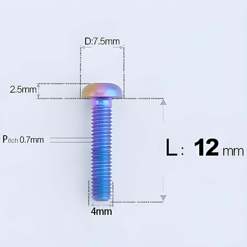 M4 X 6/8/10/12/25MM Button Head Cap Bolts Titanium Bolt For Road Bike