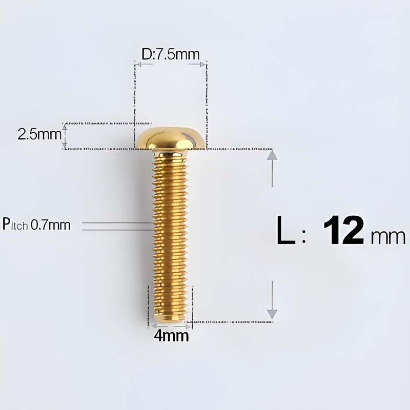 M4 X 6/8/10/12/25MM Button Head Cap Bolts Titanium Bolt For Road Bike