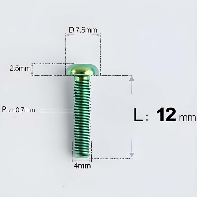 M4 X 6/8/10/12/25MM Button Head Cap Bolts Titanium Bolt For Road Bike