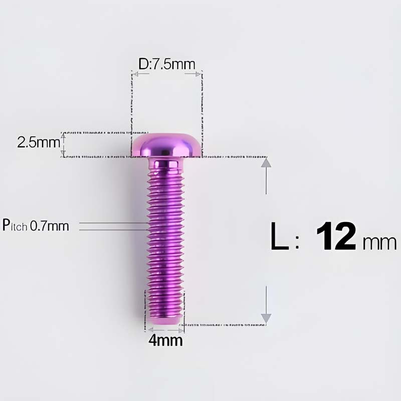 M4 X 6/8/10/12/25MM Button Head Cap Bolts Titanium Bolt For Road Bike