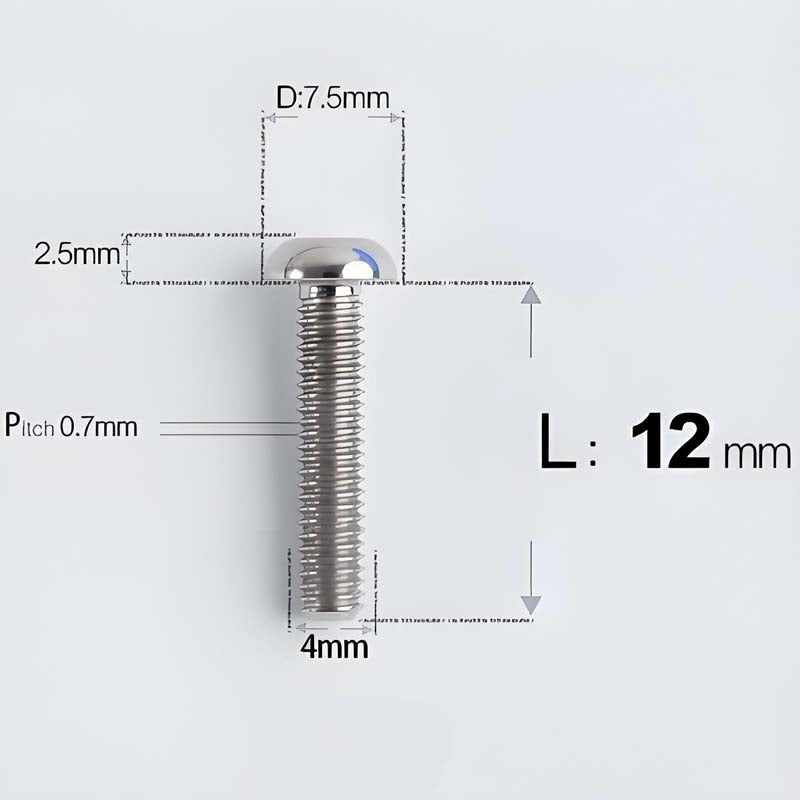 M4 X 6/8/10/12/25MM Button Head Cap Bolts Titanium Bolt For Road Bike