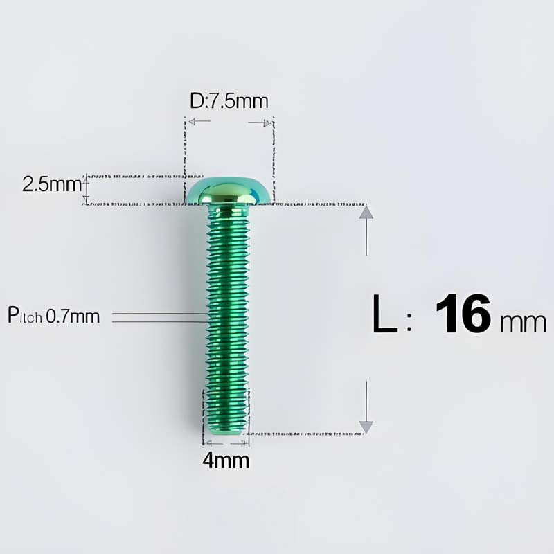 M4 X 6/8/10/12/25MM Button Head Cap Bolts Titanium Bolt For Road Bike