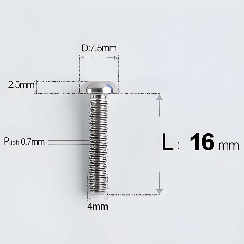 M4 X 6/8/10/12/25MM Button Head Cap Bolts Titanium Bolt For Road Bike