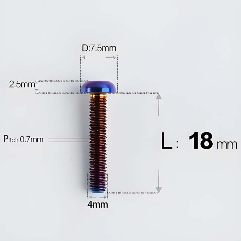 M4 X 6/8/10/12/25MM Button Head Cap Bolts Titanium Bolt For Road Bike