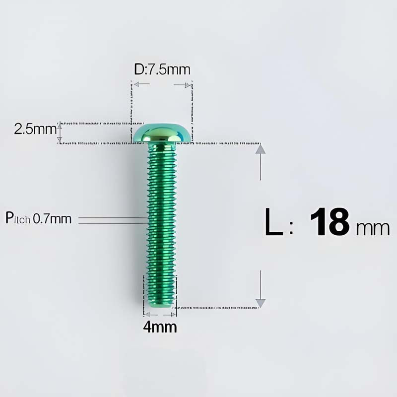 M4 X 6/8/10/12/25MM Button Head Cap Bolts Titanium Bolt For Road Bike