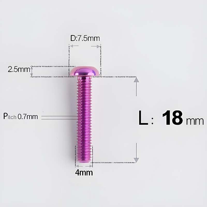 M4 X 6/8/10/12/25MM Button Head Cap Bolts Titanium Bolt For Road Bike