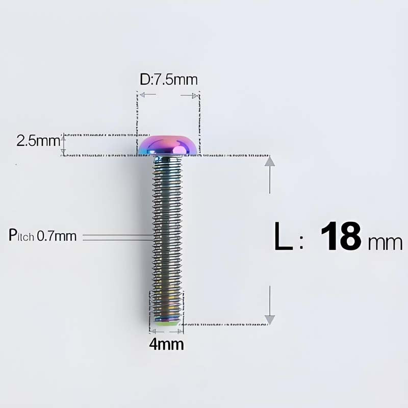 M4 X 6/8/10/12/25MM Button Head Cap Bolts Titanium Bolt For Road Bike