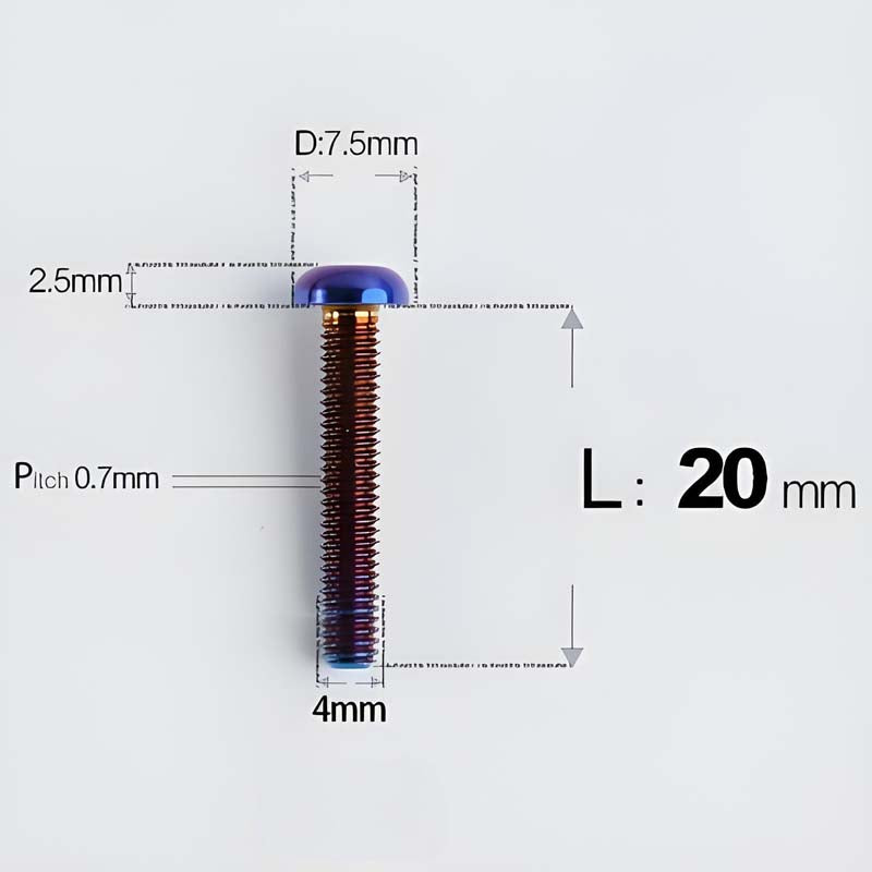 M4 X 6/8/10/12/25MM Button Head Cap Bolts Titanium Bolt For Road Bike