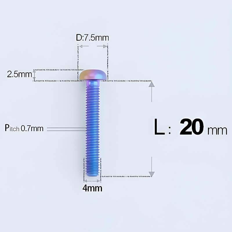 M4 X 6/8/10/12/25MM Button Head Cap Bolts Titanium Bolt For Road Bike