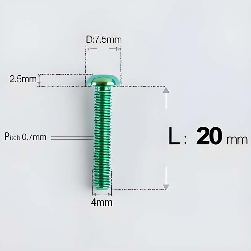 M4 X 6/8/10/12/25MM Button Head Cap Bolts Titanium Bolt For Road Bike