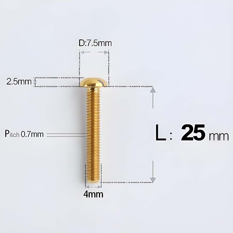 M4 X 6/8/10/12/25MM Button Head Cap Bolts Titanium Bolt For Road Bike