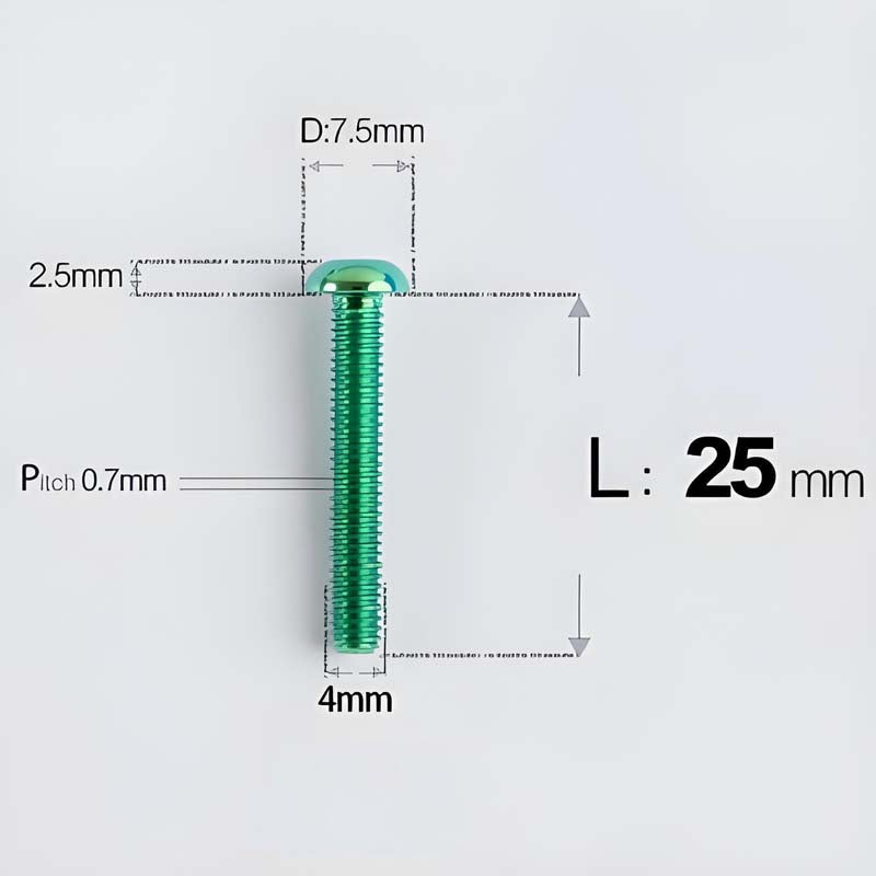 M4 X 6/8/10/12/25MM Button Head Cap Bolts Titanium Bolt For Road Bike