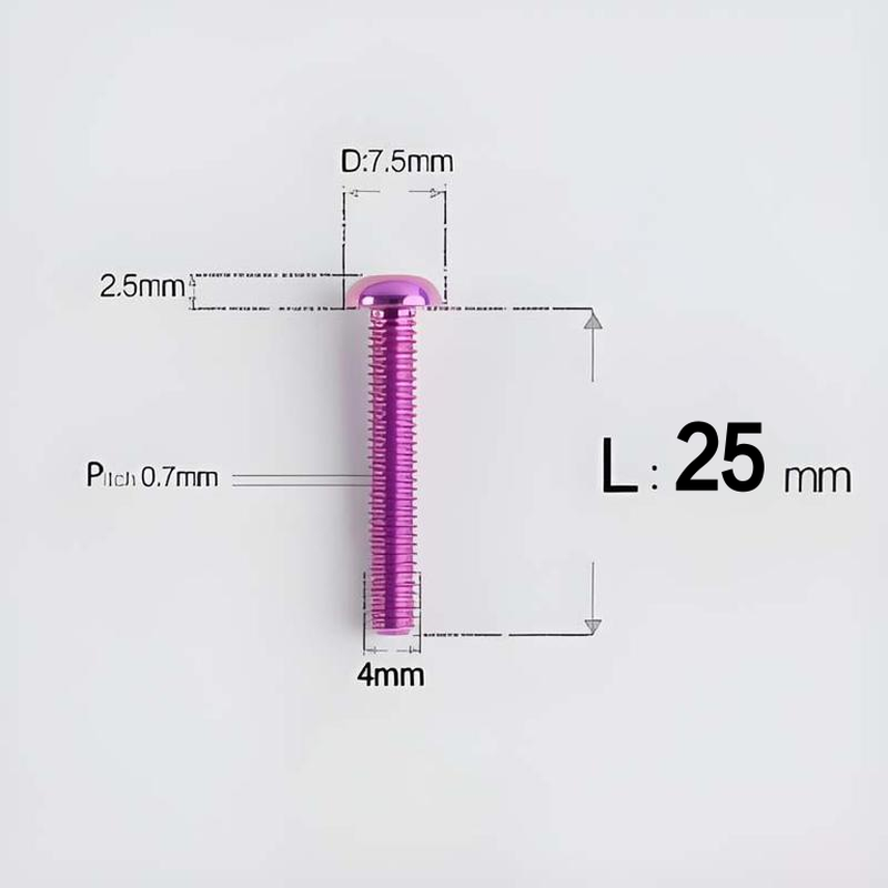 M4 X 6/8/10/12/25MM Button Head Cap Bolts Titanium Bolt For Road Bike