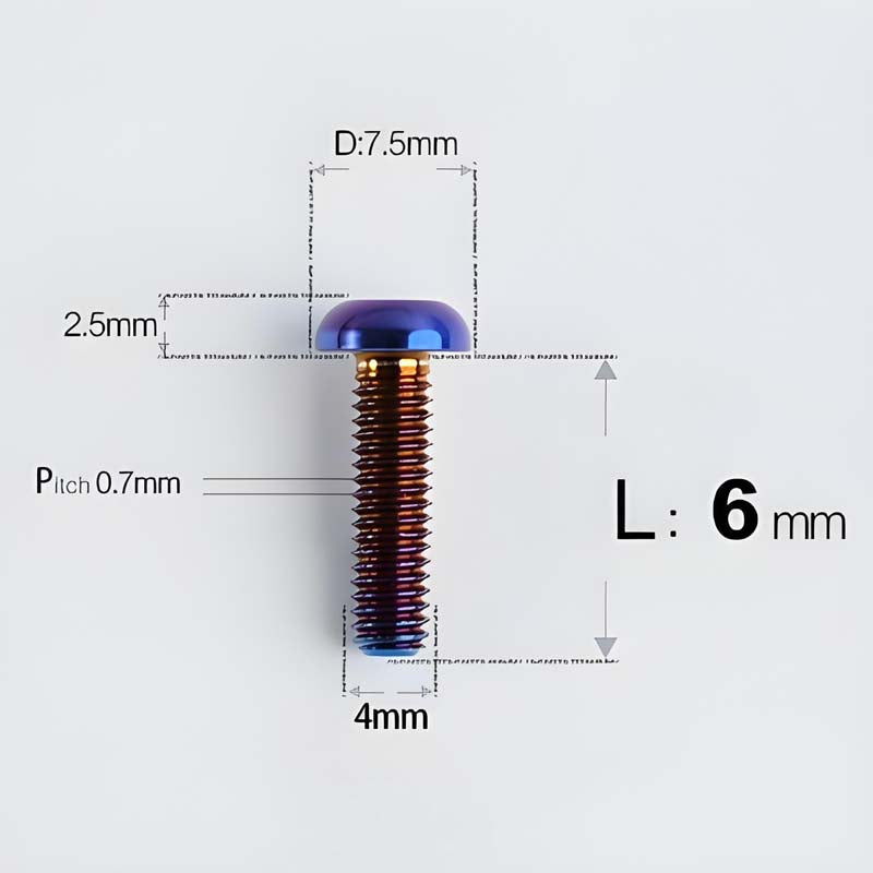 M4 X 6/8/10/12/25MM Button Head Cap Bolts Titanium Bolt For Road Bike