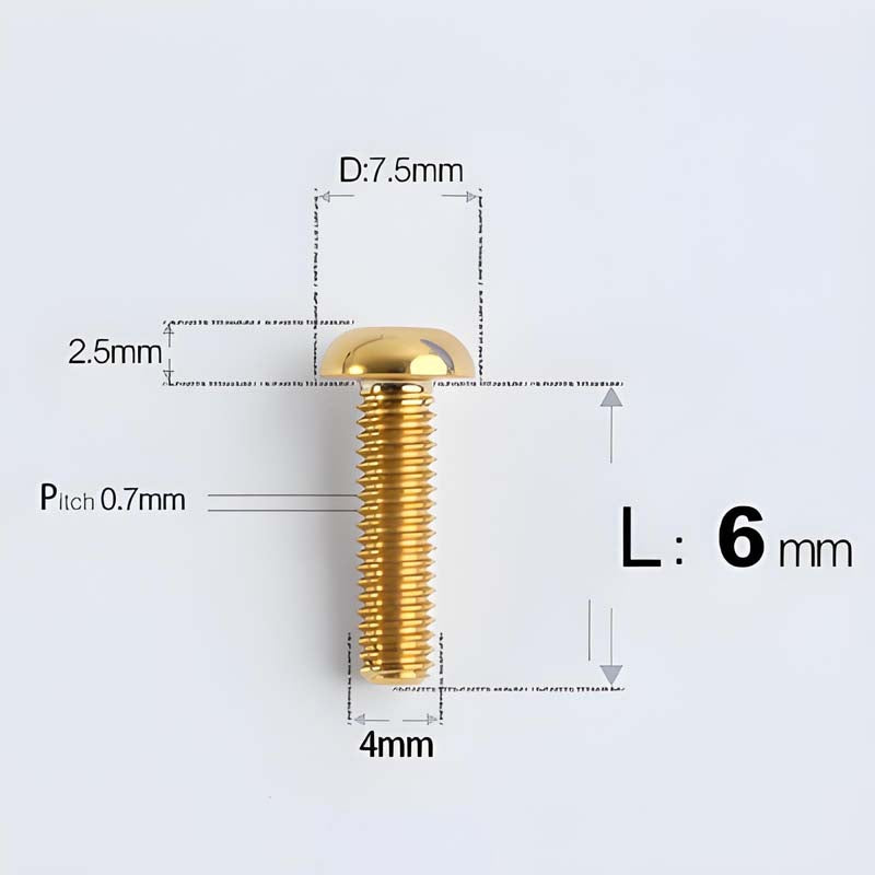 M4 X 6/8/10/12/25MM Button Head Cap Bolts Titanium Bolt For Road Bike