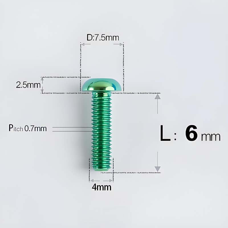 M4 X 6/8/10/12/25MM Button Head Cap Bolts Titanium Bolt For Road Bike