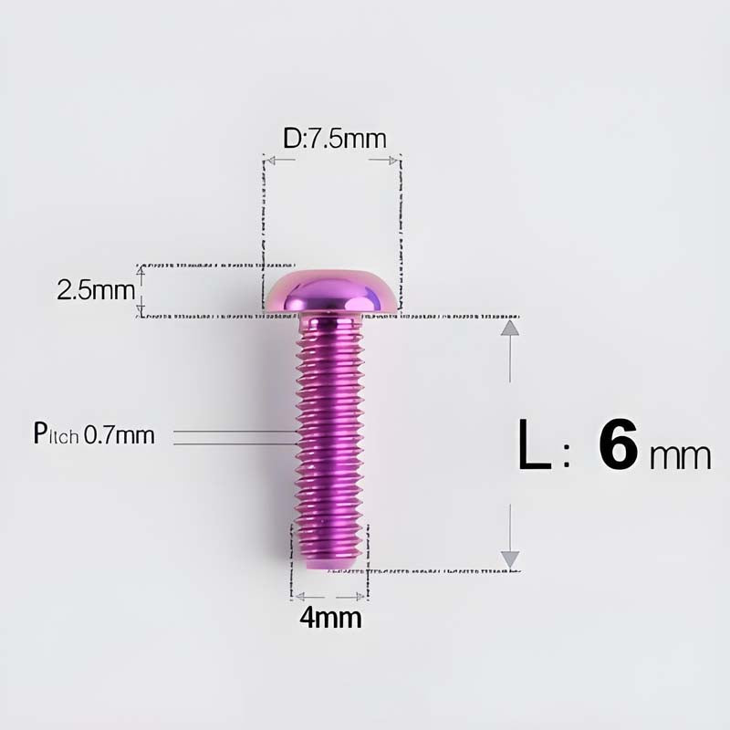 M4 X 6/8/10/12/25MM Button Head Cap Bolts Titanium Bolt For Road Bike