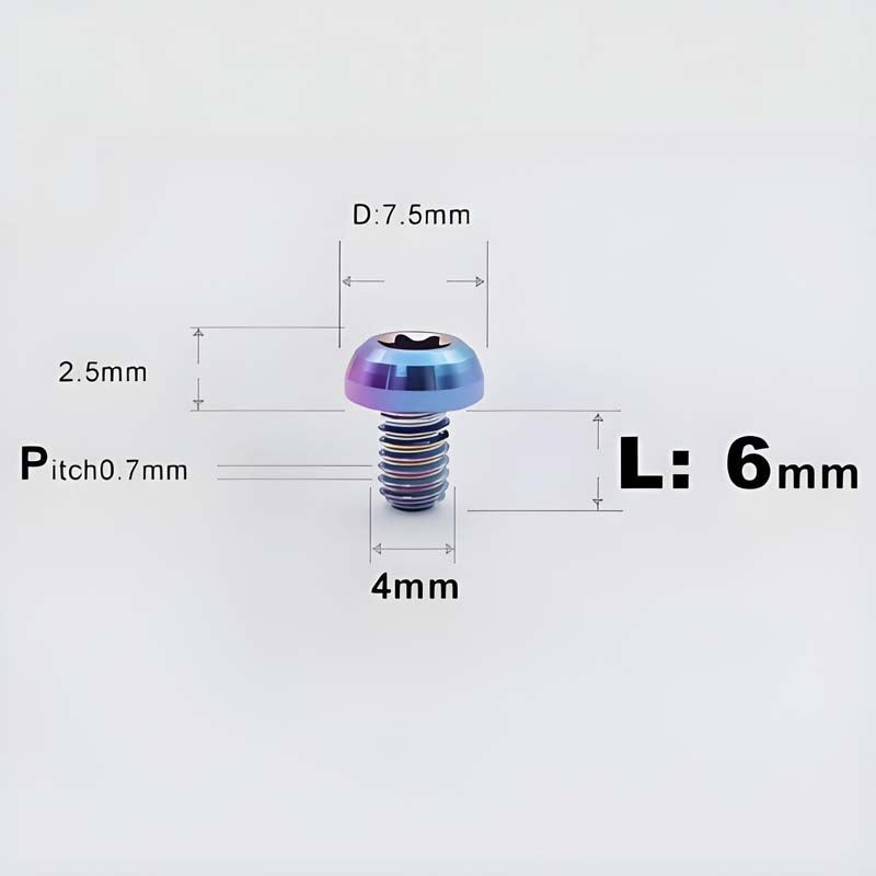 M4 X 6/8/10/12/25MM Button Head Cap Bolts Titanium Bolt For Road Bike