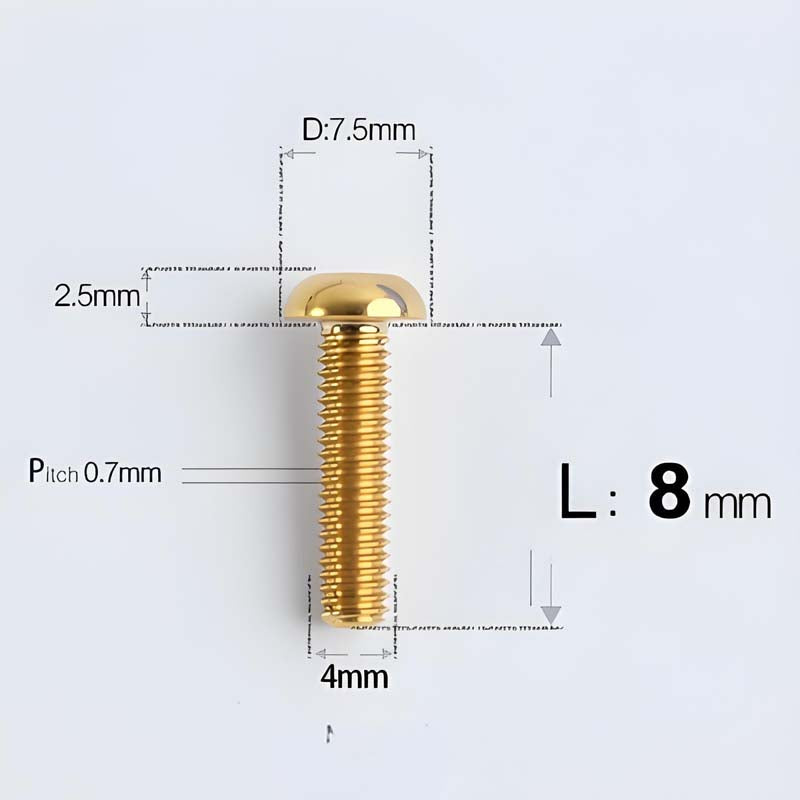 M4 X 6/8/10/12/25MM Button Head Cap Bolts Titanium Bolt For Road Bike