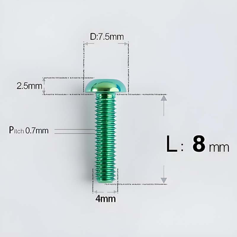 M4 X 6/8/10/12/25MM Button Head Cap Bolts Titanium Bolt For Road Bike