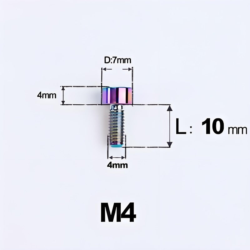 M4X6 8/10/12/16/18/20/25mm Titanium Bolts For Bike & Motorcycle