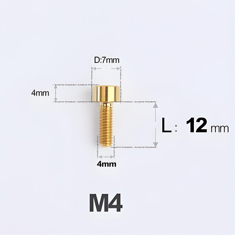 M4X6 8/10/12/16/18/20/25mm Titanium Bolts For Bike & Motorcycle