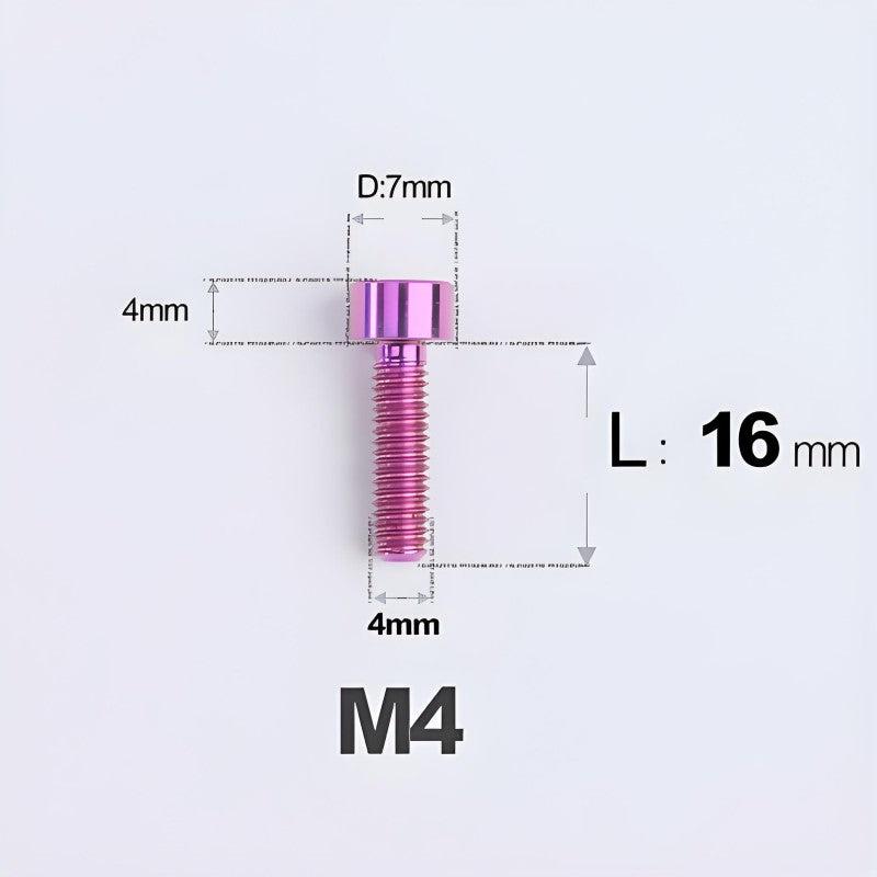 M4X6 8/10/12/16/18/20/25mm Titanium Bolts For Bike & Motorcycle